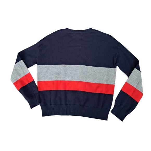 NWT Harper Canyon Girls Navy Red Silver Metallic Knit Sweater Size Small 7/8 - Picture 7 of 8